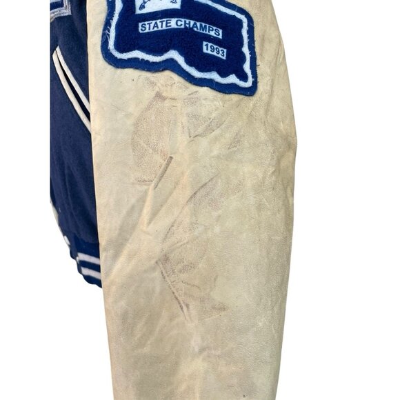 Vtg Neff Jesuit High School Blue Jays Letterman Jacket 1990s Wresting Louisiana - Picture 5 of 11